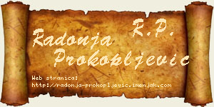 Radonja Prokopljević vizit kartica